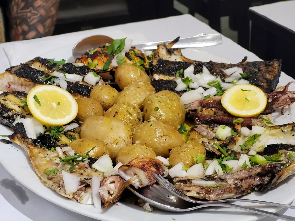 Grilled fish plate